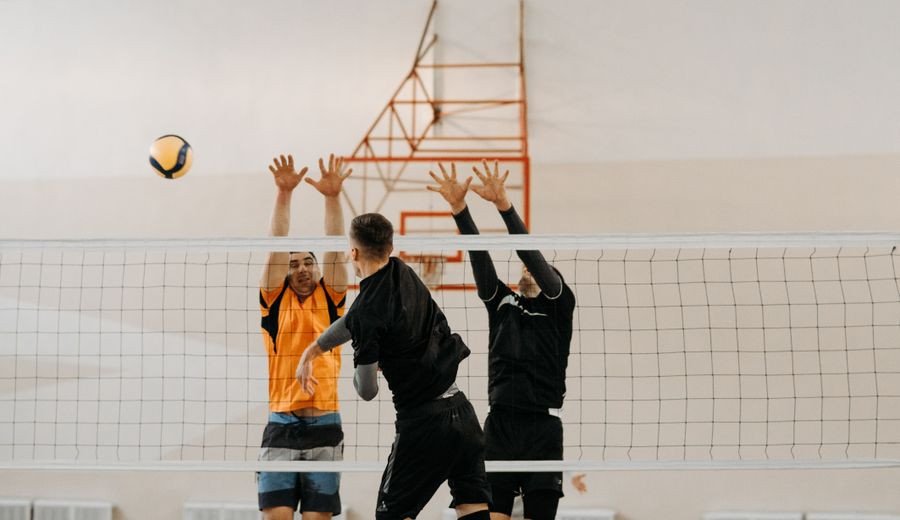 Volleyball athletes in action